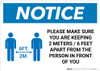 Notice: Make Sure You Are Keeping 6ft Apart with Icon Landscape - Wall Sign Notice: Make Sure You Are Keeping 6ft Apart with Icon Landscape - Wall Sign
