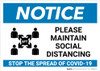 Notice: Please Maintain Social Distancing in Waiting Room Landscape - Wall Sign Notice: Please Maintain Social Distancing in Waiting Room Landscape - Wall Sign