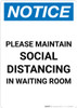 Notice: Please Maintain Social Distancing Stop the Spread with Icon Portrait - Wall Sign