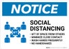 Notice: Social Distancing 6ft of Space From Others with Icon Landscape - Wall Sign Notice: Social Distancing 6ft of Space From Others with Icon Landscape - Wall Sign