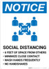 Notice: Social Distancing 6ft of Space from Others with Icon Portrait - Wall Sign