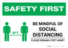 Safety First: Be Mindful of Social Distancing with Icon Landscape - Wall Sign Safety First: Be Mindful of Social Distancing with Icon Landscape - Wall Sign