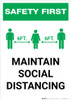 Safety First: Maintain Social Distancing with Icon Portrait - Wall Sign