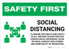 Safety First: Social Distancing to Ensure Health with Icon Landscape - Wall Sign Safety First: Social Distancing to Ensure Health with Icon Landscape - Wall Sign