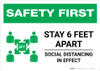 Safety First: Stay 6 Feet Apart with Icon Landscape - Wall Sign Safety First: Stay 6 Feet Apart with Icon Landscape - Wall Sign