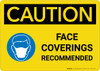 Caution: Face Coverings Recommended with Icon Landscape - Wall Sign