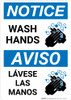 Notice: Wash Hands Bilingual with Icon Portrait - Wall Sign Notice: Wash Hands Bilingual with Icon Portrait - Wall Sign