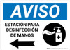 Notice: Hand Sanitizing Station Left Spanish with Icon Landscape - Wall Sign