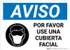 Notice: Please Wear A Face Covering Spanish with Icon Landscape - Wall Sign Notice: Please Wear A Face Covering Spanish with Icon Landscape - Wall Sign