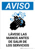 Notice: Wash Your Hands Before Leaving Restroom Spanish with Icon Portrait - Wall Sign Notice: Wash Your Hands Before Leaving Restroom Spanish with Icon Portrait - Wall Sign