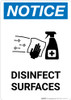 Notice: Disinfect Surfaces with Icon Portrait - Wall Sign