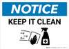 Notice: Keep It Clean with Icon Landscape - Wall Sign