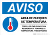 Notice: Temperature Check Station Employees Required Spanish with Icon Landscape - Wall Sign Notice: Temperature Check Station Employees Required Spanish with Icon Landscape - Wall Sign