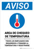 Notice: Temperature Check Station Employees Required Spanish with Icon Portrait - Wall Sign Notice: Temperature Check Station Employees Required Spanish with Icon Portrait - Wall Sign