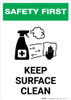Safety First: Keep Surface Clean with Icon Portrait - Wall Sign Safety First: Keep Surface Clean with Icon Portrait - Wall Sign