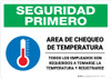 Safety First: Temperature Check Station Employees Required Spanish with Icon Landscape - Wall Sign Safety First: Temperature Check Station Employees Required Spanish with Icon Landscape - Wall Sign