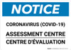 Notice: Coronavirus Assessment Centre Bilingual Landscape - Wall Sign