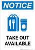 Notice: Take Out Available with Icon Portrait - Wall Sign Notice: Take Out Available with Icon Portrait - Wall Sign