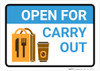 Open For Carry Out with Icon Landscape - Wall Sign Open For Carry Out with Icon Landscape - Wall Sign