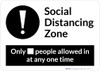 Social Distancing Zone Maximum People Allowed with Exclamation Point Landscape - Wall Sign Social Distancing Zone Maximum People Allowed with Exclamation Point Landscape - Wall Sign