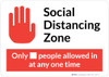 Social Distancing Zone Maximum People Allowed with Icon Red Landscape - Wall Sign