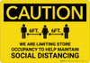 Caution: We Are Limiting Store Occupancy with Icon Landscape - Wall Sign