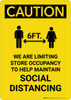 Caution: We Are Limiting Store Occupancy with Icon Portrait - Wall Sign Caution: We Are Limiting Store Occupancy with Icon Portrait - Wall Sign