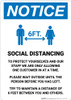 Notice: Social Distancing One Customer At A Time with Icon Portrait - Wall Sign Notice: Social Distancing One Customer At A Time with Icon Portrait - Wall Sign