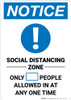 Notice: Social Distancing Zone with Icon Portrait - Wall Sign Notice: Social Distancing Zone with Icon Portrait - Wall Sign