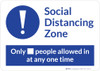 Social Distancing Zone with Exclamation Mark Blue Landscape - Wall Sign Social Distancing Zone with Exclamation Mark Blue Landscape - Wall Sign