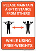 Please maintain a 6ft Distance From Others While Using Free-Weights - Wall Sign Please maintain a 6ft Distance From Others While Using Free-Weights - Wall Sign