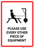 Please Use Every Other Piece of Equipment - Wall Sign Please Use Every Other Piece of Equipment - Wall Sign