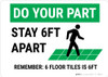 Do Your Part: Stay 6Ft Apart Floor Tiles Landscape - Wall Sign Do Your Part: Stay 6Ft Apart Floor Tiles Landscape - Wall Sign