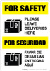 For Safety Leave Deliveries Here Portrait - Wall Sign For Safety Leave Deliveries Here Portrait - Wall Sign