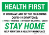 Health First: Stay Home Help Maintain A Healthy Workplace Landscape - Wall Sign