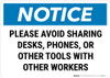 Notice: Please Avoid Sharing Landscape - Wall Sign Notice: Please Avoid Sharing Landscape - Wall Sign