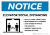 Notice: Elevator Social Distancing Rules with Icon Landscape - Wall Sign Notice: Elevator Social Distancing Rules with Icon Landscape - Wall Sign