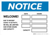 Notice: Welcome - We Will be Limiting Store Hours and Capacity Landscape - Wall Sign