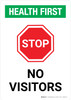 Health First: Stop No Visitors with Icon Portrait - Wall Sign