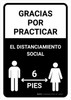Gracias Por Practicar El Distanciamiento Social Spanish with Icon Black Portrait - Wall Sign Gracias Por Practicar El Distanciamiento Social Spanish with Icon Black Portrait - Wall Sign