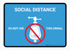 Social Distance: Do Not Use This Urinal with Icon Blue Landscape - Wall Sign