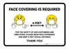 Face Covering Is Required with Emojis Landscape - Wall Sign