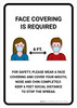 Face Covering Is Required 6 Feet with Icons Portrait - Wall Sign Face Covering Is Required 6 Feet with Icons Portrait - Wall Sign