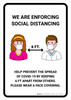We Are Enforcing Social Distancing with Icons Portrait - Wall Sign