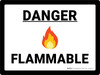 Danger Flammable with Emoji Landscape - Wall Sign