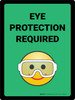Eye Protection Required with Emoji Green Portrait - Wall Sign Eye Protection Required with Emoji Green Portrait - Wall Sign