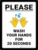 Please Wash Your Hands for 20 Seconds with Emoji Portrait - Wall Sign Please Wash Your Hands for 20 Seconds with Emoji Portrait - Wall Sign