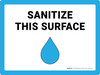 Sanitize This Surface with Emoji Blue Border Landscape - Wall Sign Sanitize This Surface with Emoji Blue Border Landscape - Wall Sign