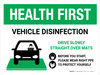 Health First Vehicle Disinfection Wear PPE with Icon Landscape - Wall Sign Health First Vehicle Disinfection Wear PPE with Icon Landscape - Wall Sign