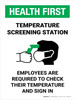 Health First: Temperature Screening Station with Icon Portrait - Wall Sign